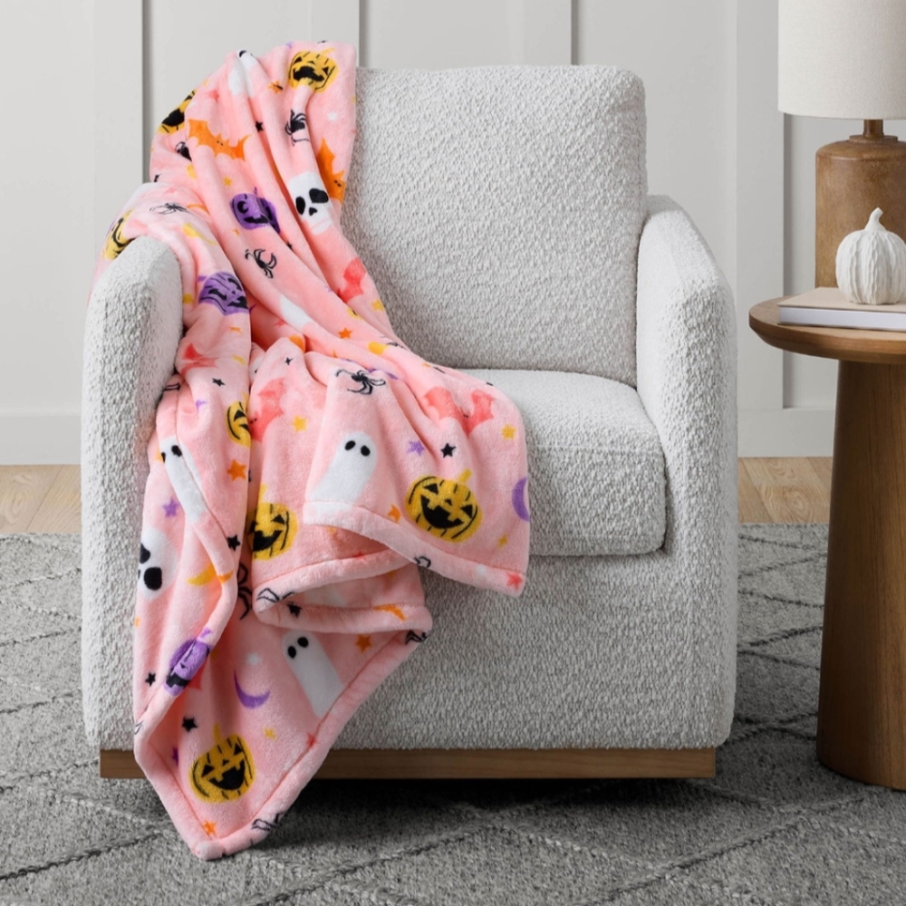 Halloween Ghosts and Pumpkins Fleece Blanket 60"x70"